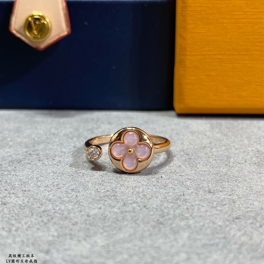 L0vis Vvtt0n Round Mother-of-Pearl Ring