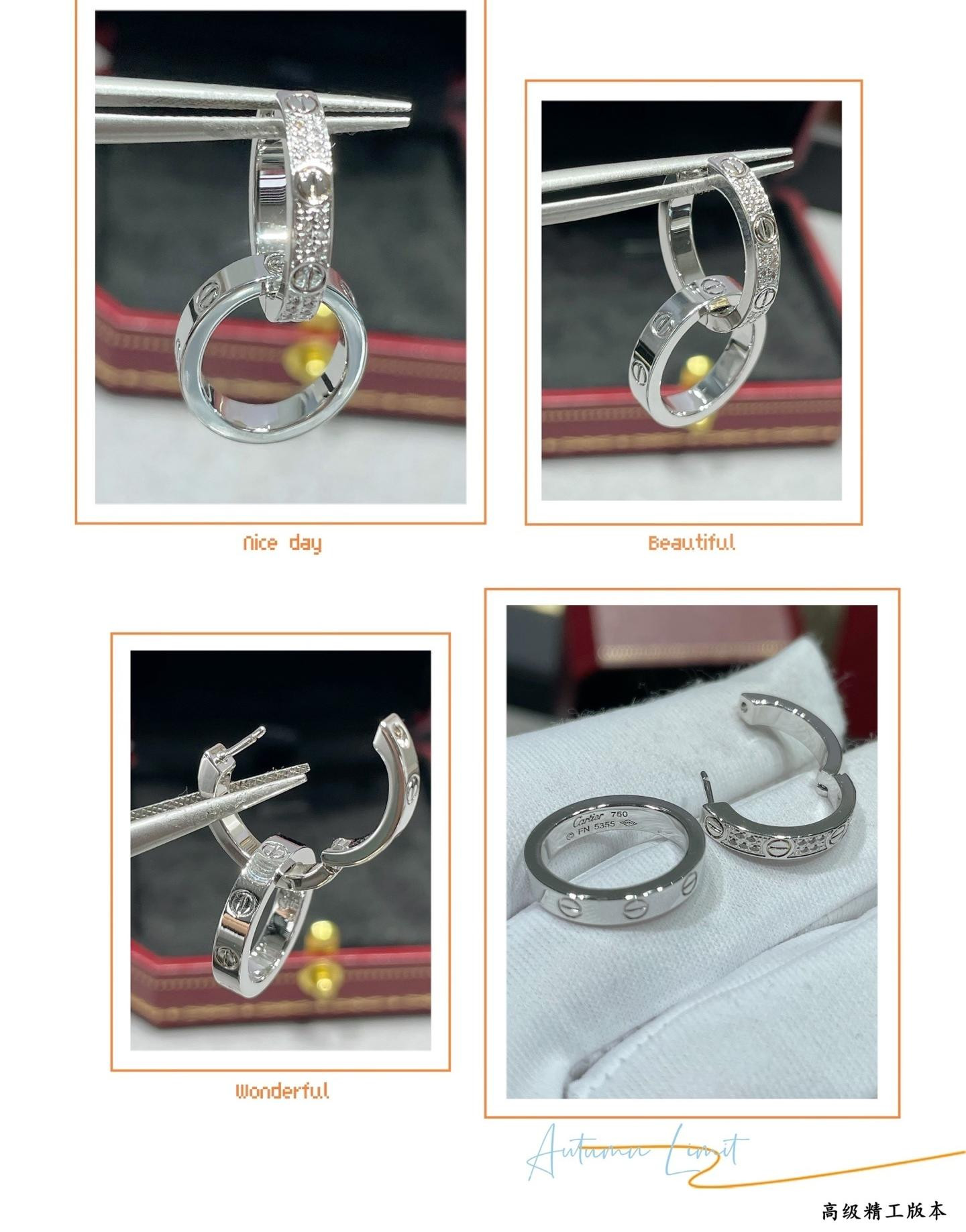 Ca*t1er Double Ring With D1am0nd Earrings