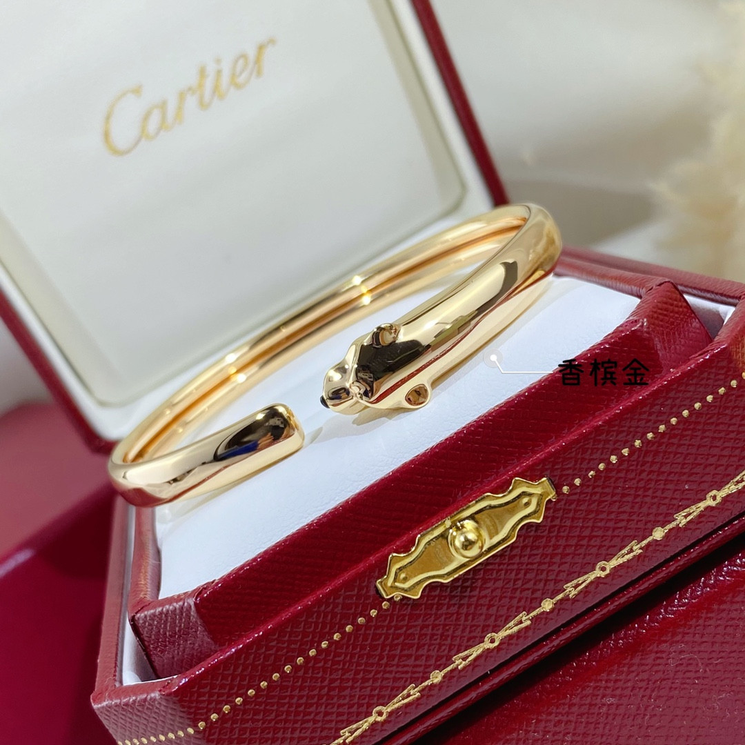 Ca*t1er Slim Polished Leopard Bracelet  16-17