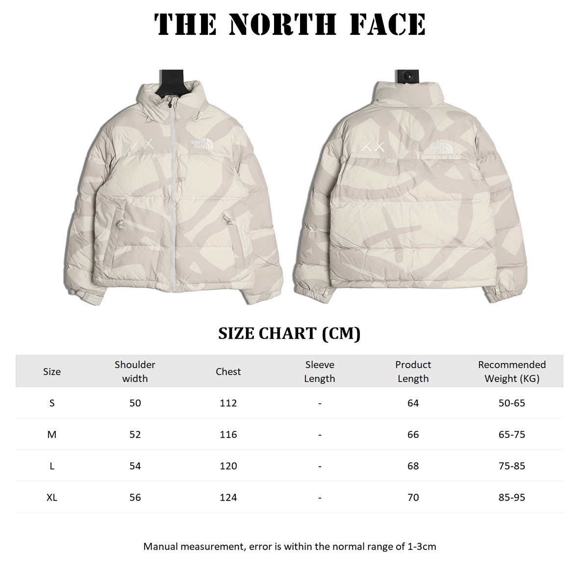 the n0r*h Fa*e x kaws short puffer jacket