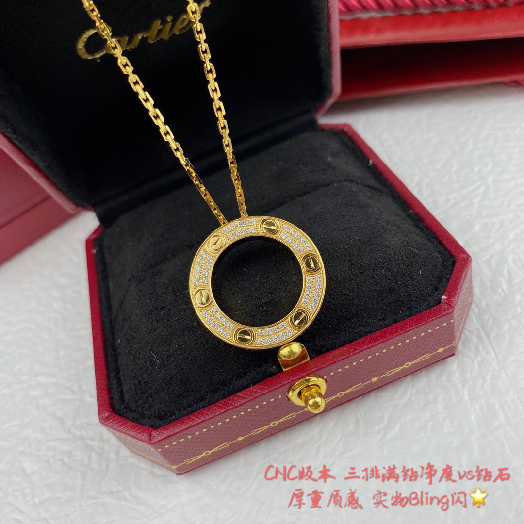 Ca*t1er Double-sided fully D1am0nd-encrusted coin Necklace