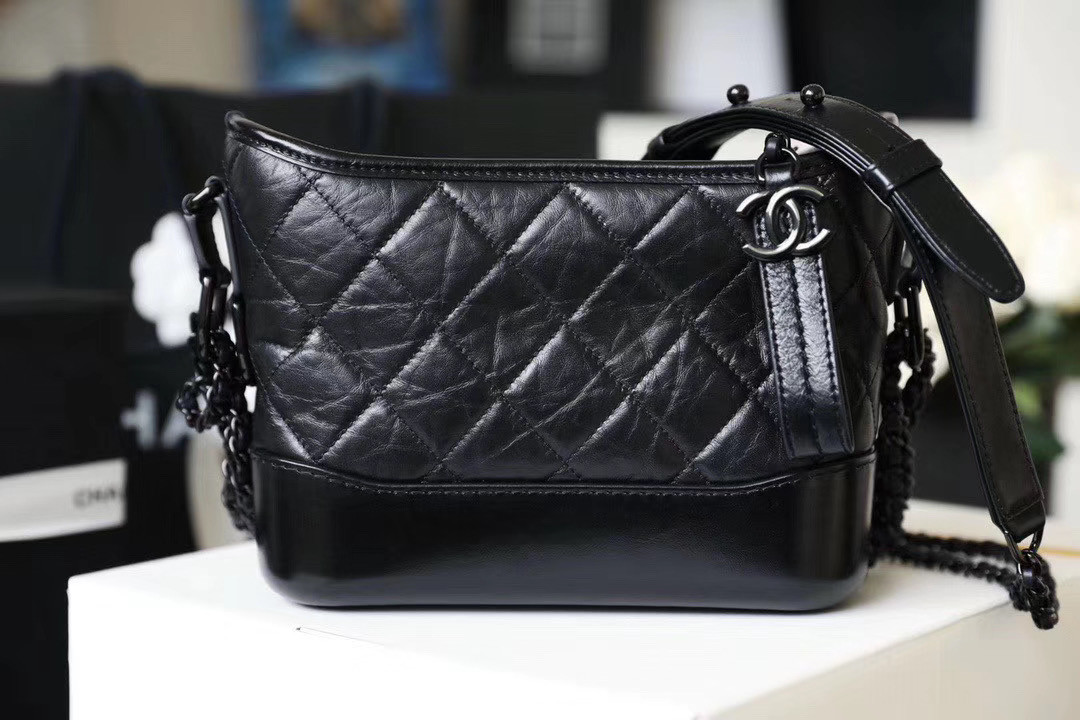 Ch**el small Gabrielle bag all black 20cm