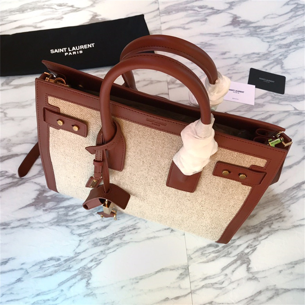 y51 sac de jour small in canvas and leather beige sea salt and bR1ck