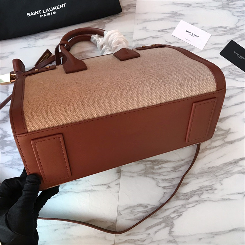 y51 sac de jour small in canvas and leather beige sea salt and bR1ck