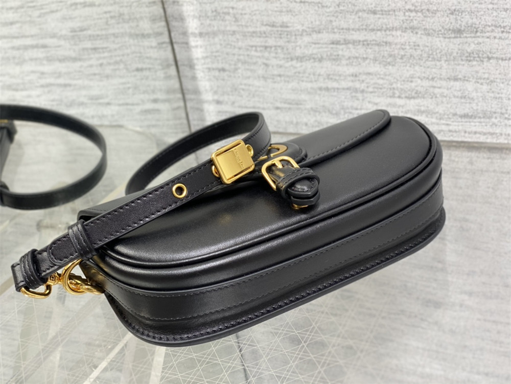 D10r BOBBY EAST-WEST BAG Latte Box Calfskin black