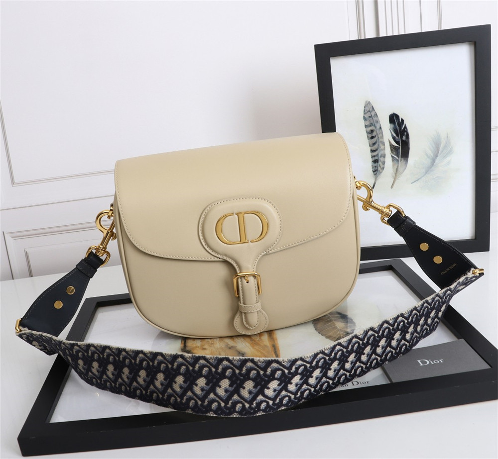 LARGE D10r BOBBY BAG Beige Box Calfskin