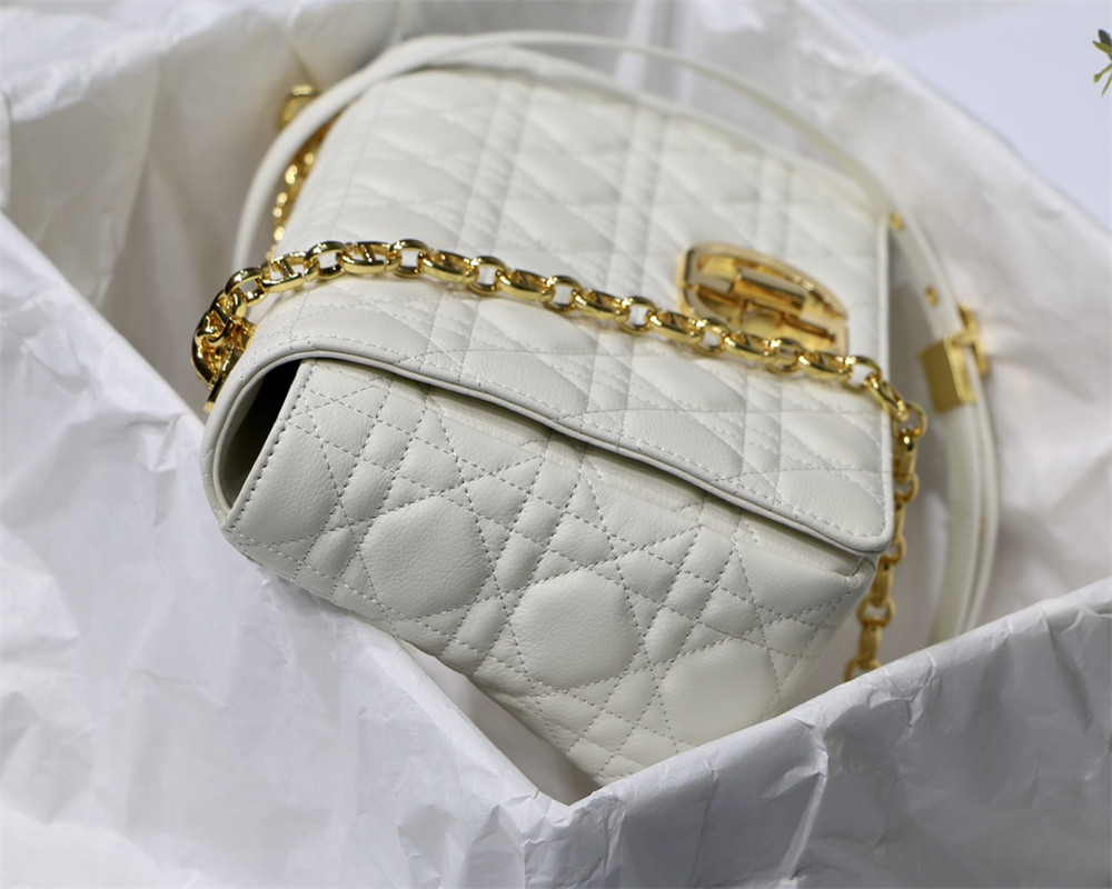 LARGE D10r CARO BAG Ivory S*pple Cannage Calfskin 29 x 18 x 10 cm