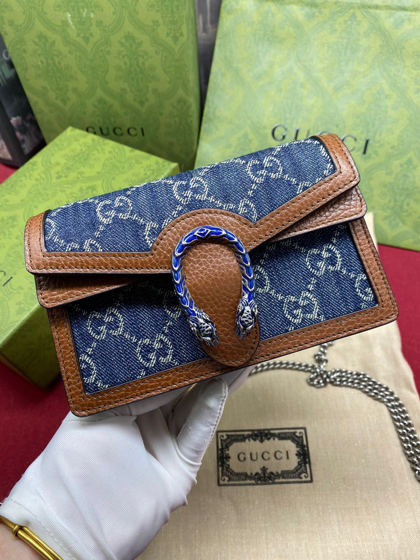 Gvc*1 DIONYSUS GG Svp*me S*pER MINI BAG 6.5"Wx3.9"Hx1.6"D