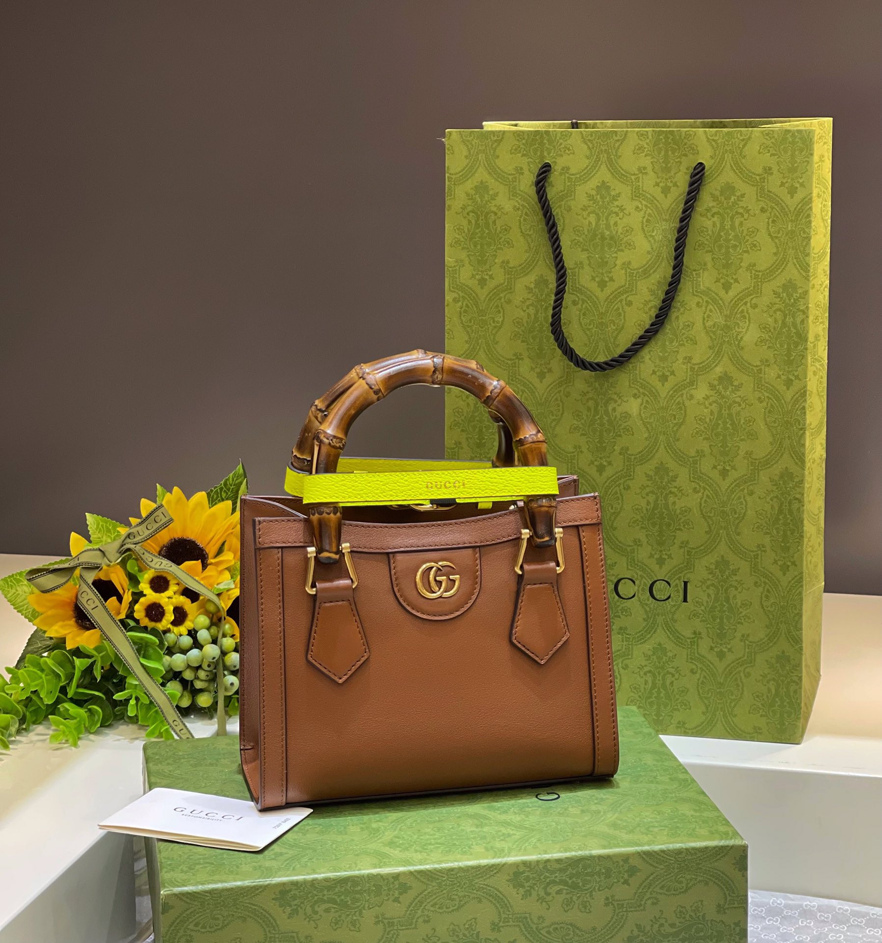 Gvc*1 DIANA MINI TOTE BAG Brown 20W x 16H x 10D CM