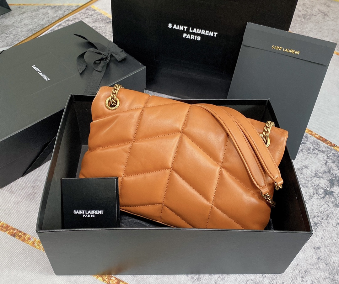 Y51 PUFFER SMALL IN NAPPA LEATHER ORANGE 11.4 X 6.6 X 4.3 INCHES