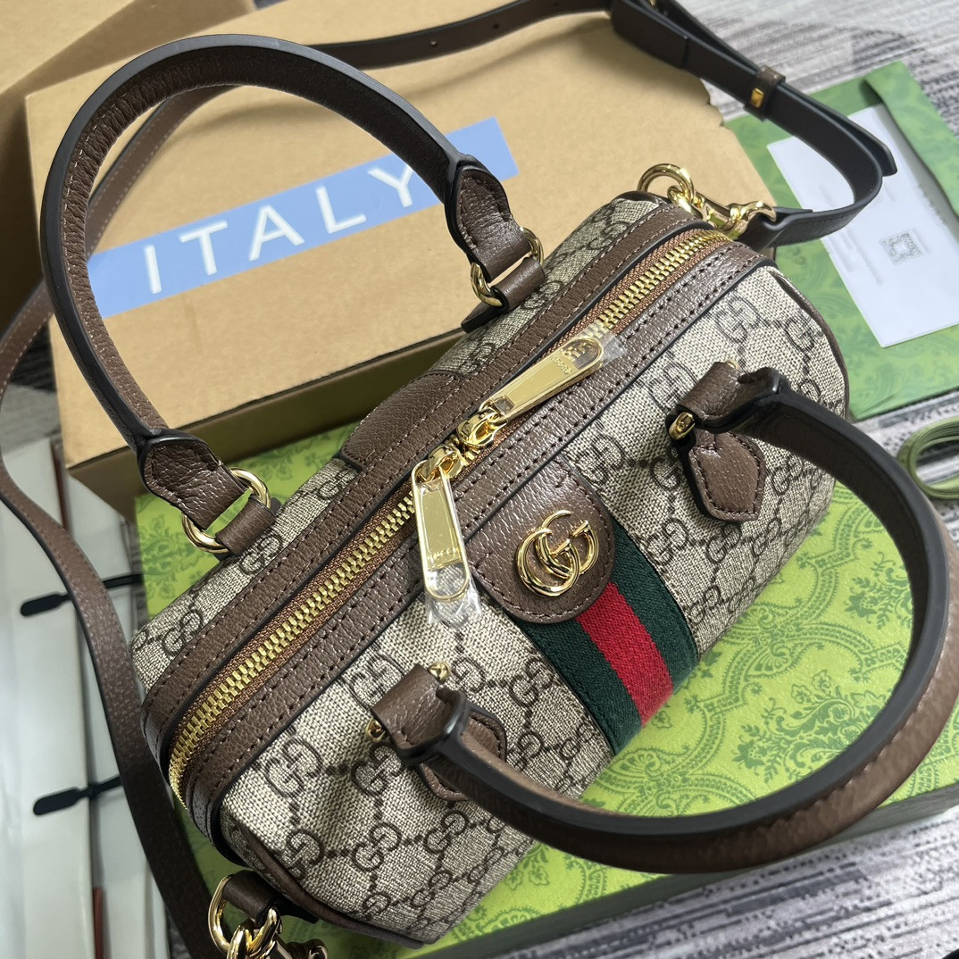 Gvc*1 OPHIDIA S*pER small BAG Beige and ebony 14x21.5x11.5cm
