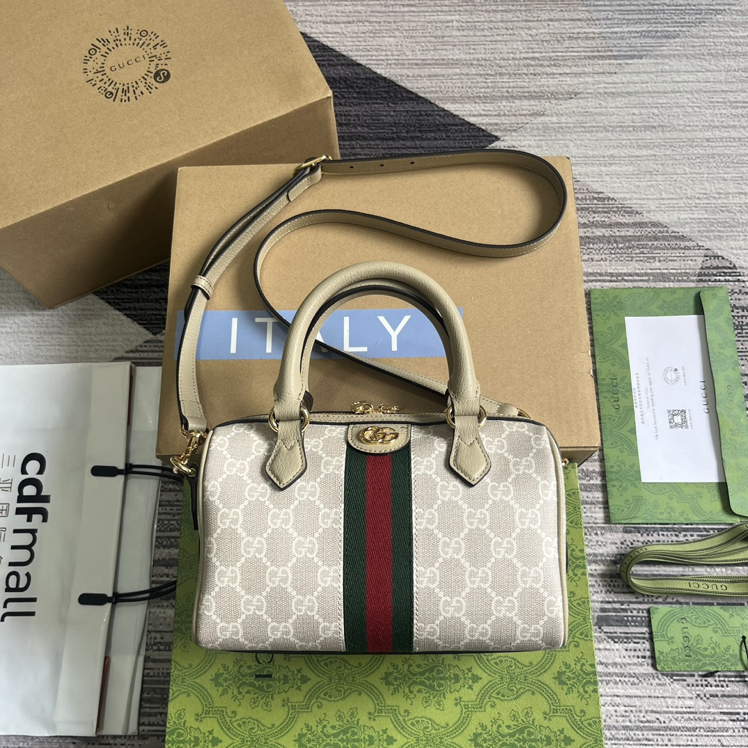 Gvc*1 OPHIDIA S*pER MINI BAG Beige and oatmeal 6.5"W x 3.9"H x 3.5"D