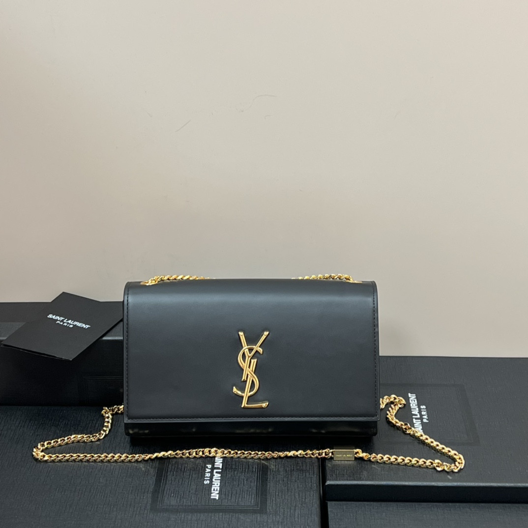 Y51 KATE MEDIUM IN SMOOTH LEATHER BLACK 9.4 X 5.7 X 2.1 INCHES