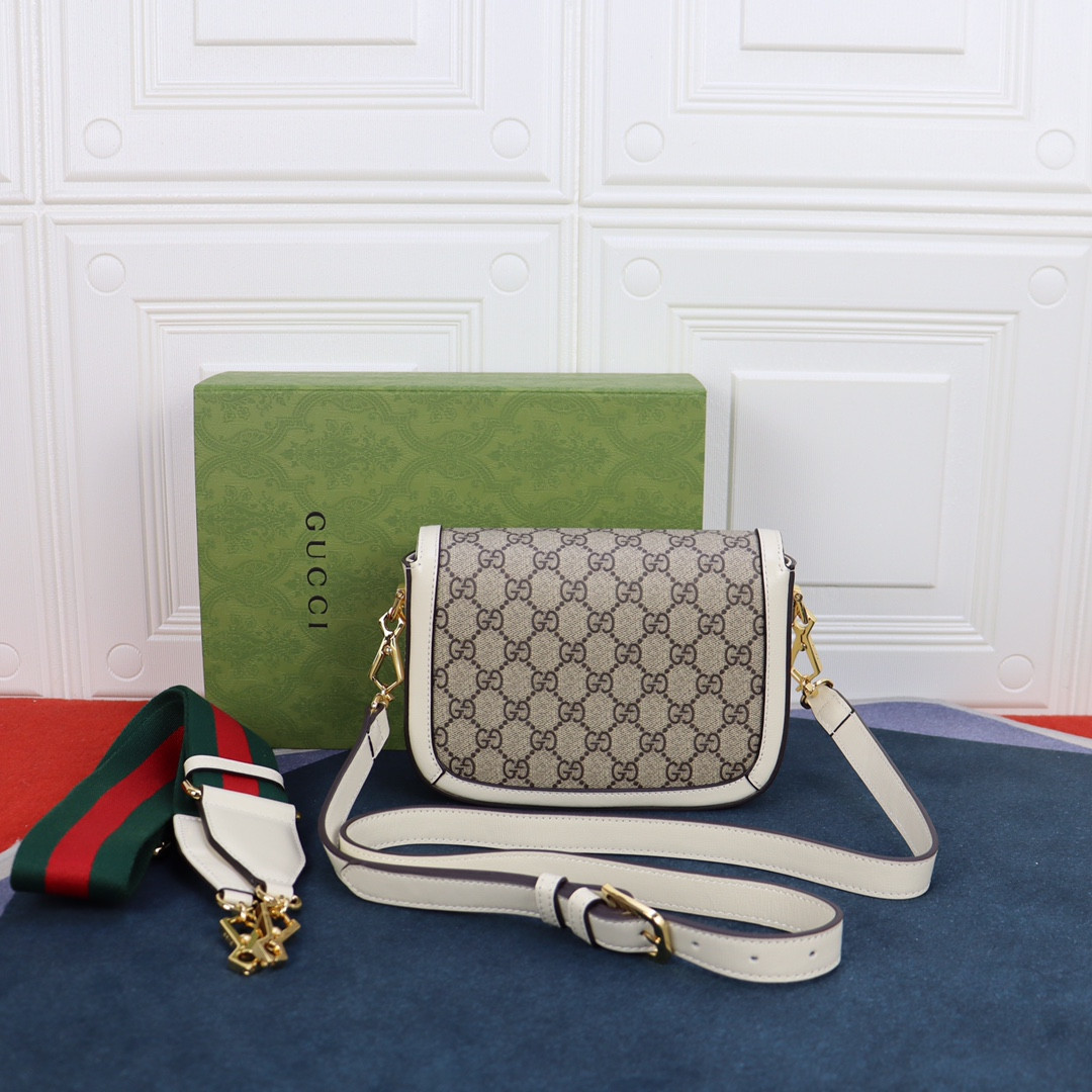 Gvc*1 HORSEBIT 1955 MINI BAG GRAY WHITE 8.1"W x 5.7"H x 2"D