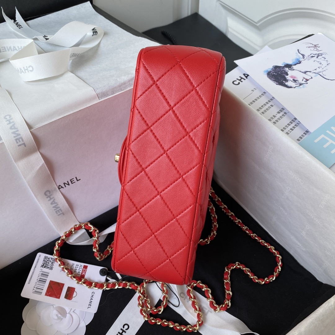 Ch**el Mini Classic Handbag With Top Handle 12 × 20 × 6 cm