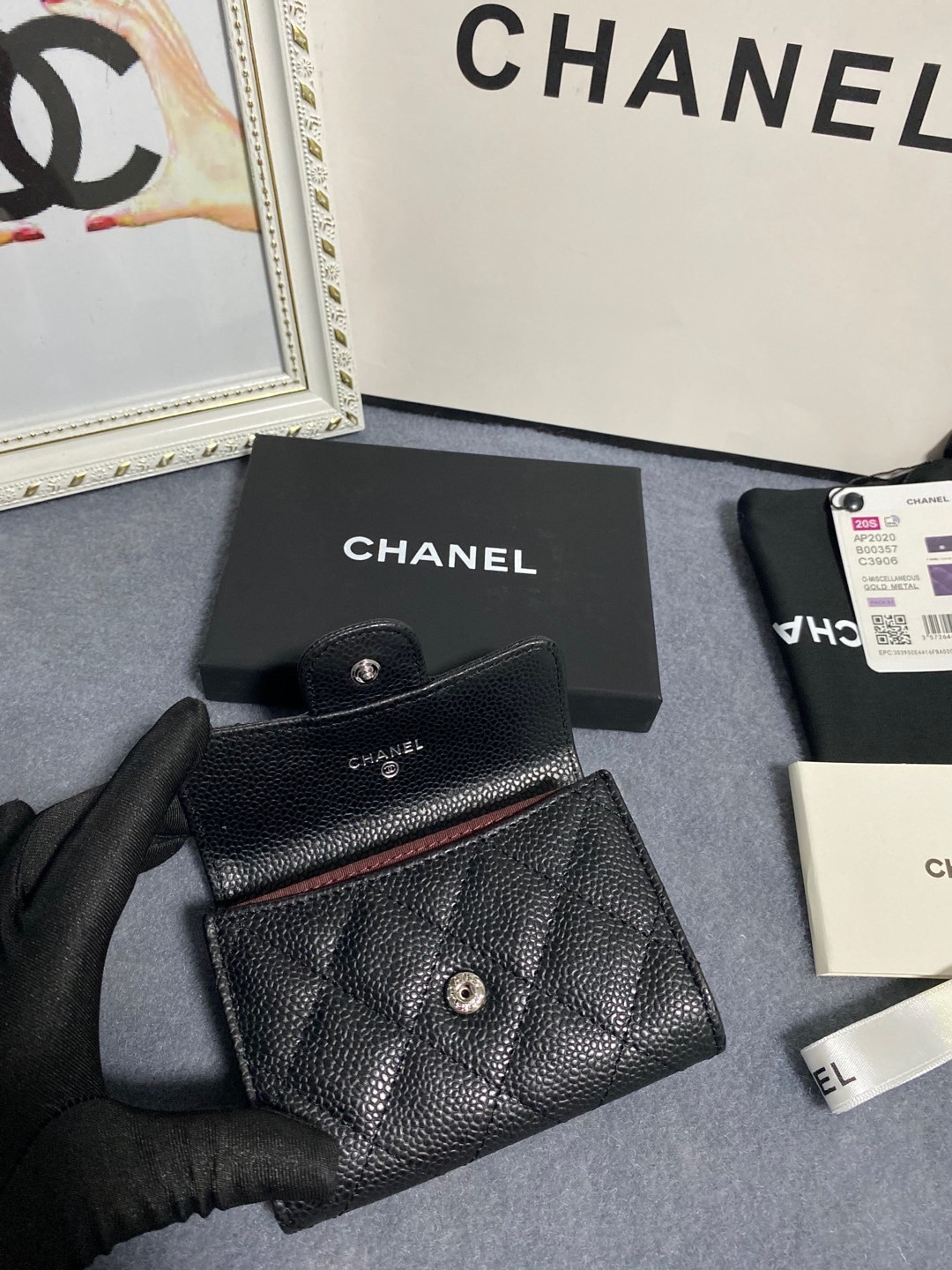 Ch**el FLAP WALLET 12 x 8.5cm