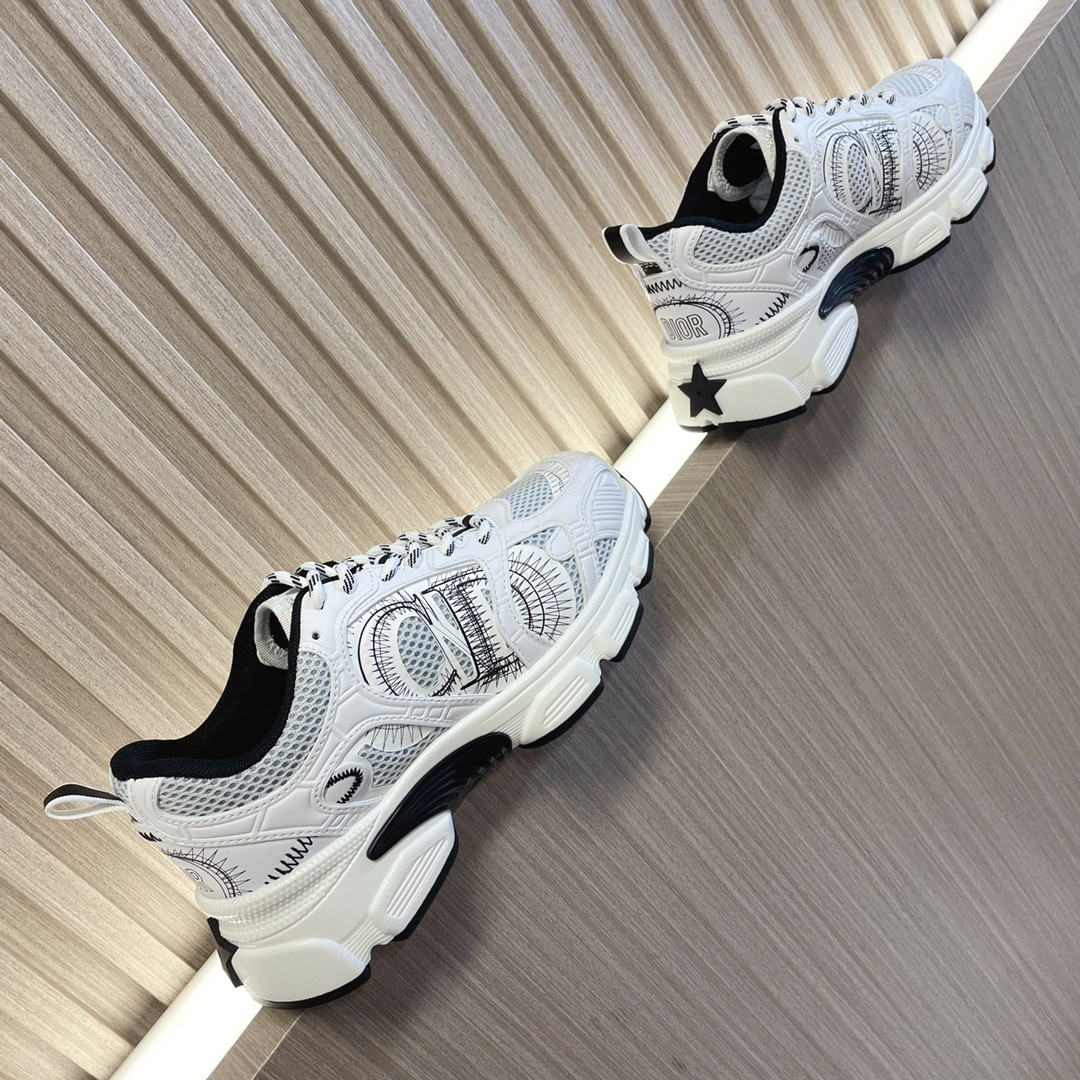UA D10r Chrono Sneaker White and Black Mesh
