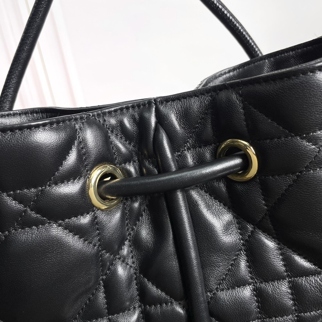 Medium D10r Nolita Bag Black Macrocannage Lambskin 10.5 x 10 x 2 inches