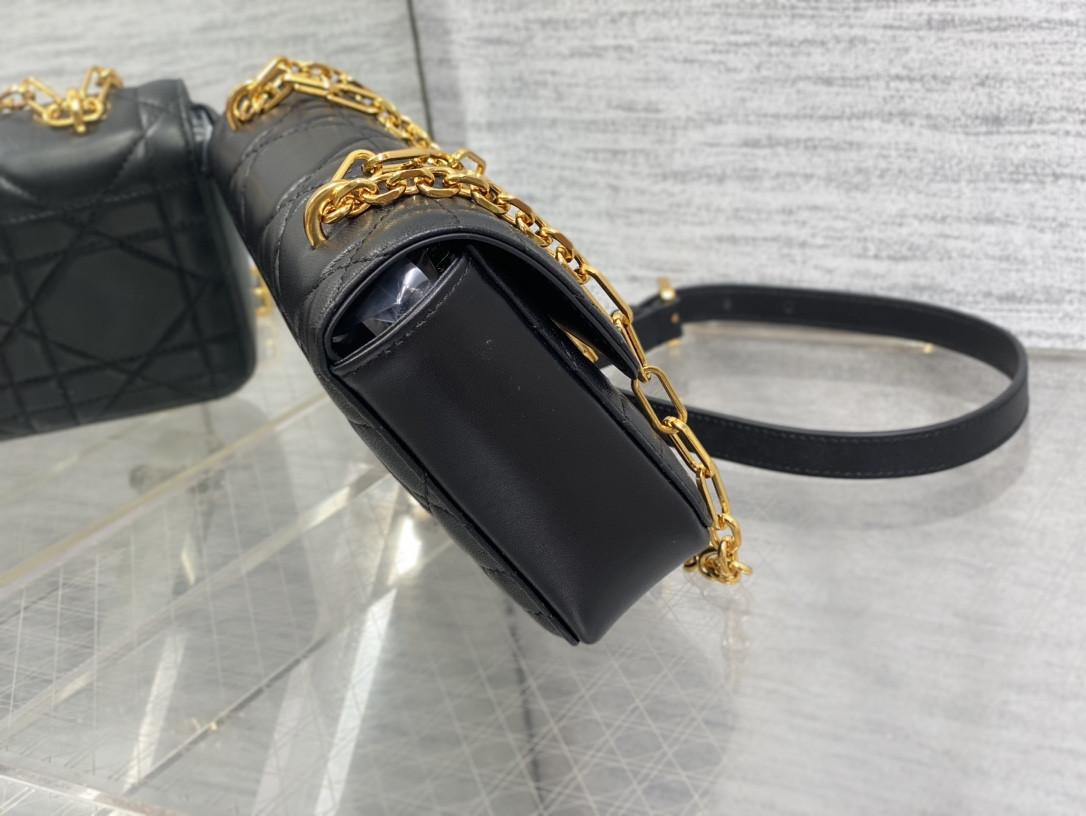 D10r Mini D10r Ange Bag Black Macrocannage Calfskin 20 x 12 x 5 cm