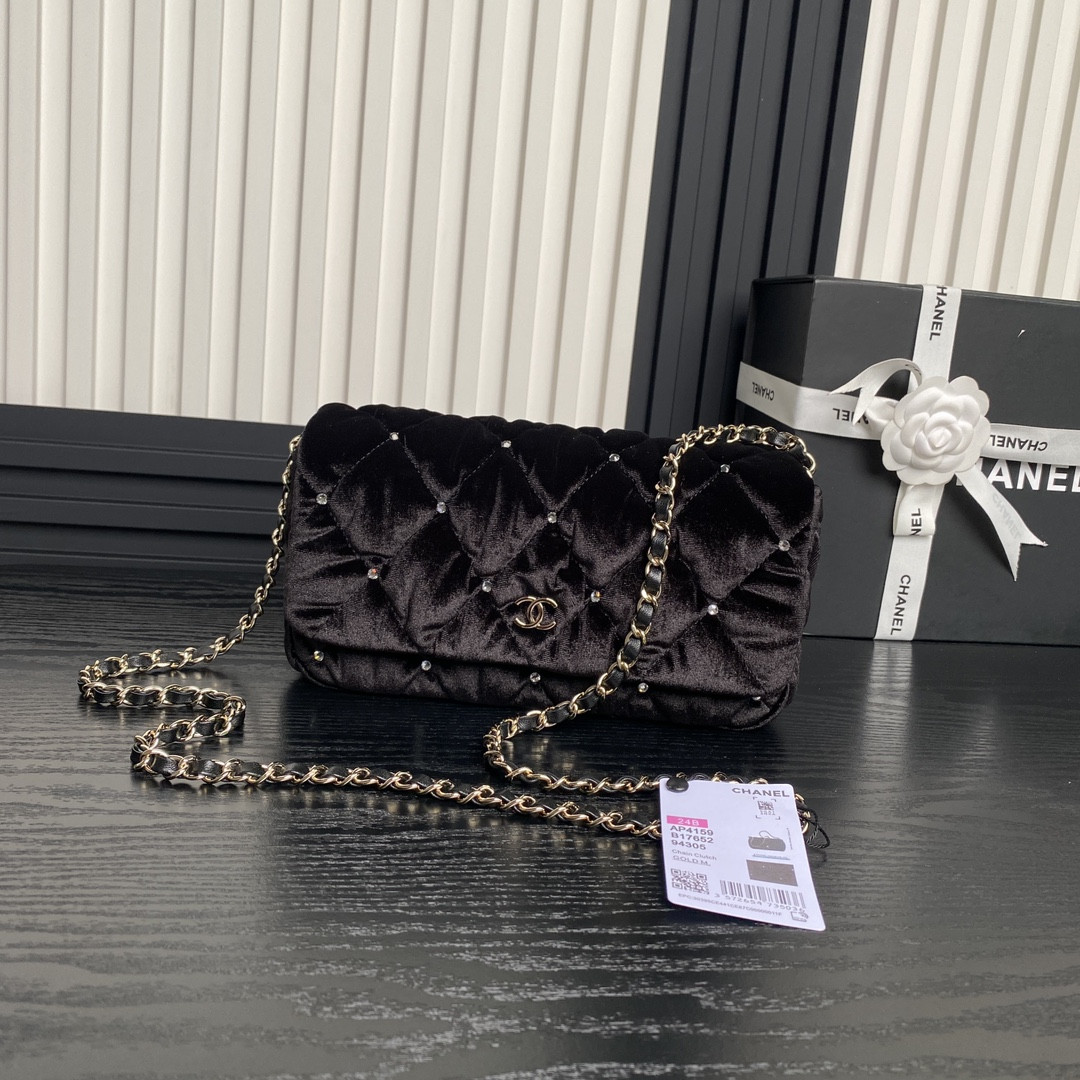 Ch**el Clutch with Chain 13×23×5cm
