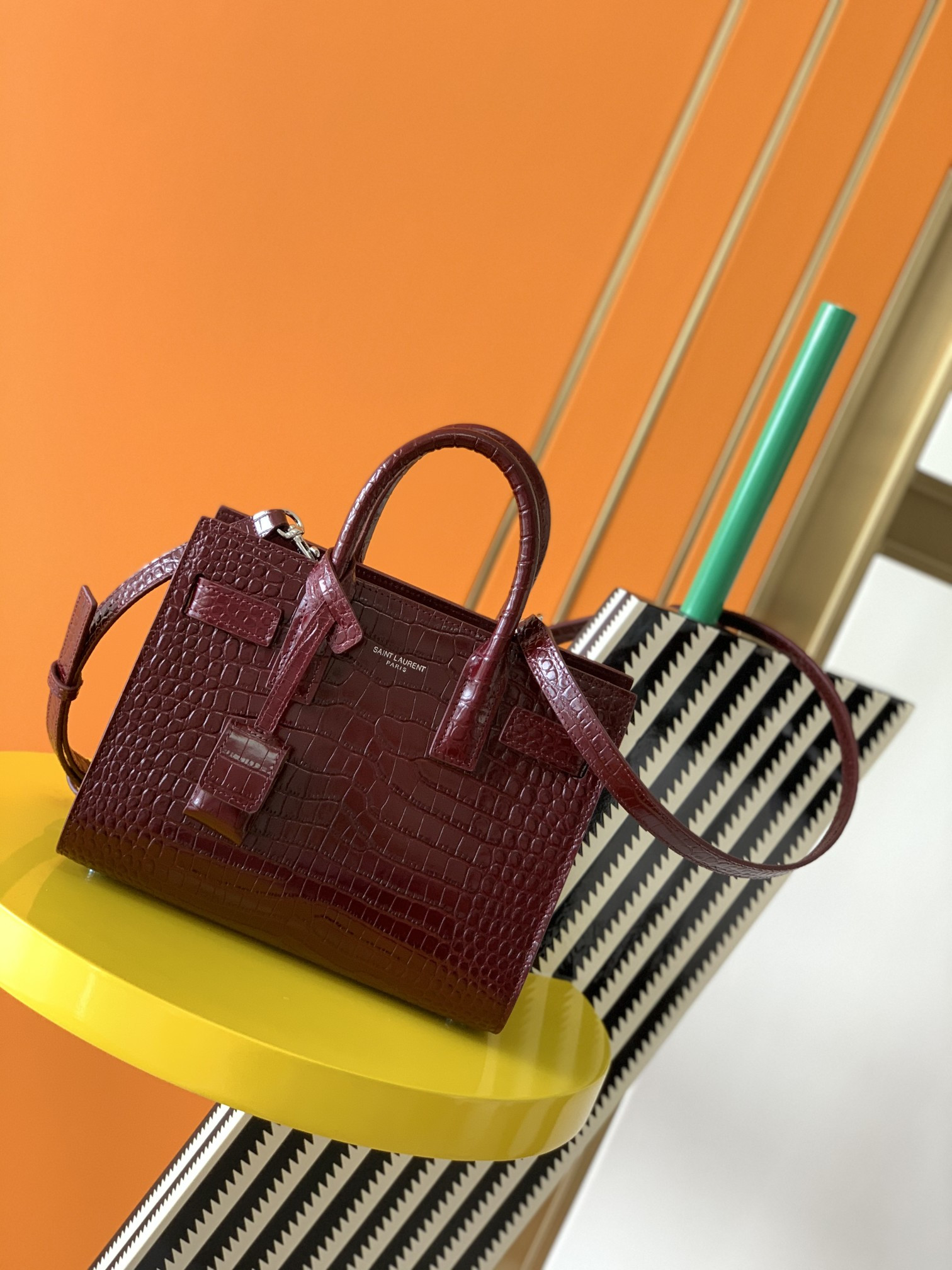 Y51 SAC DE JOUR IN CROCODILE EMBOSSED LEATHER - NANO 22x18x10.5cm