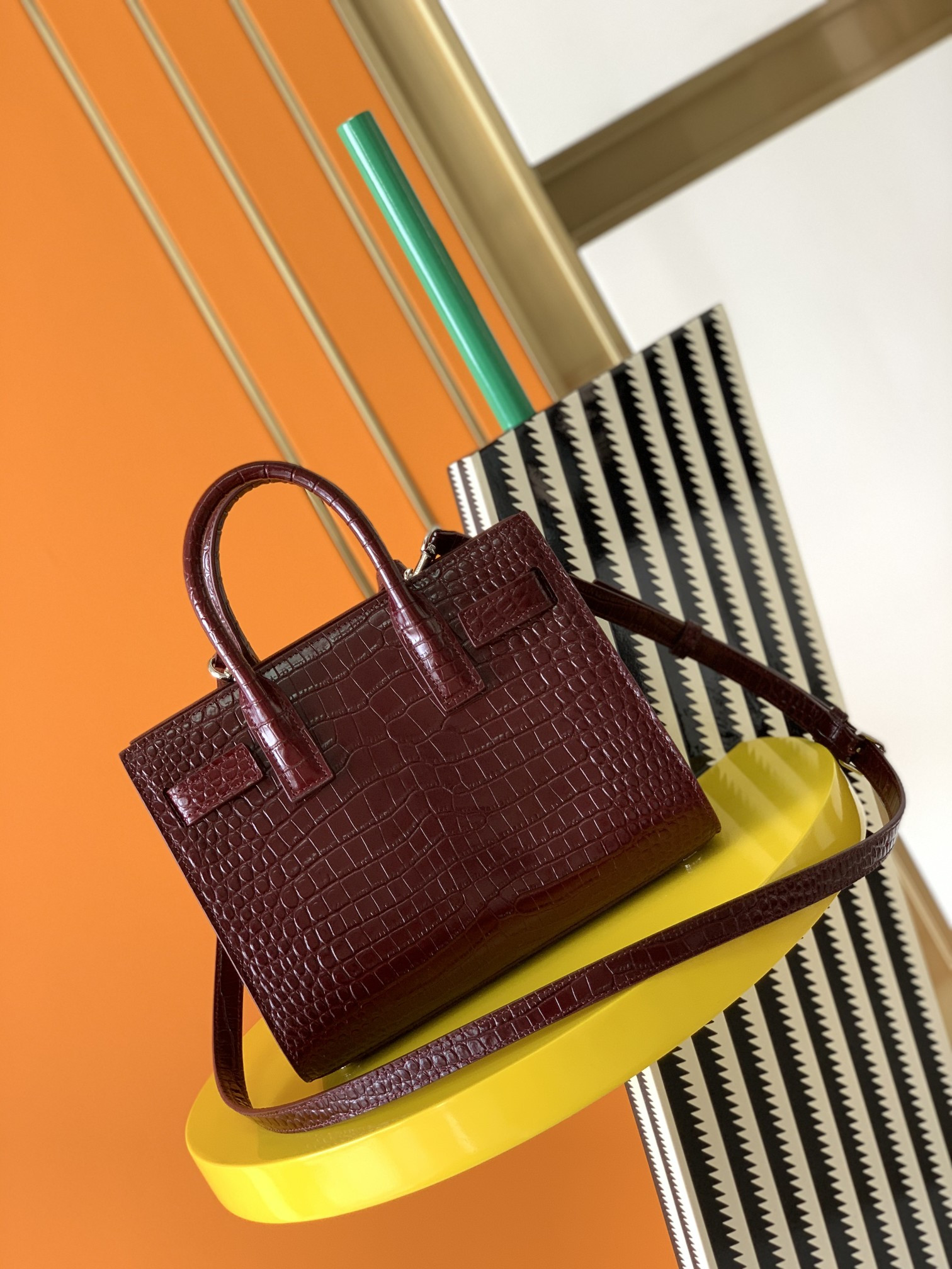 Y51 SAC DE JOUR IN CROCODILE EMBOSSED LEATHER - NANO 22x18x10.5cm