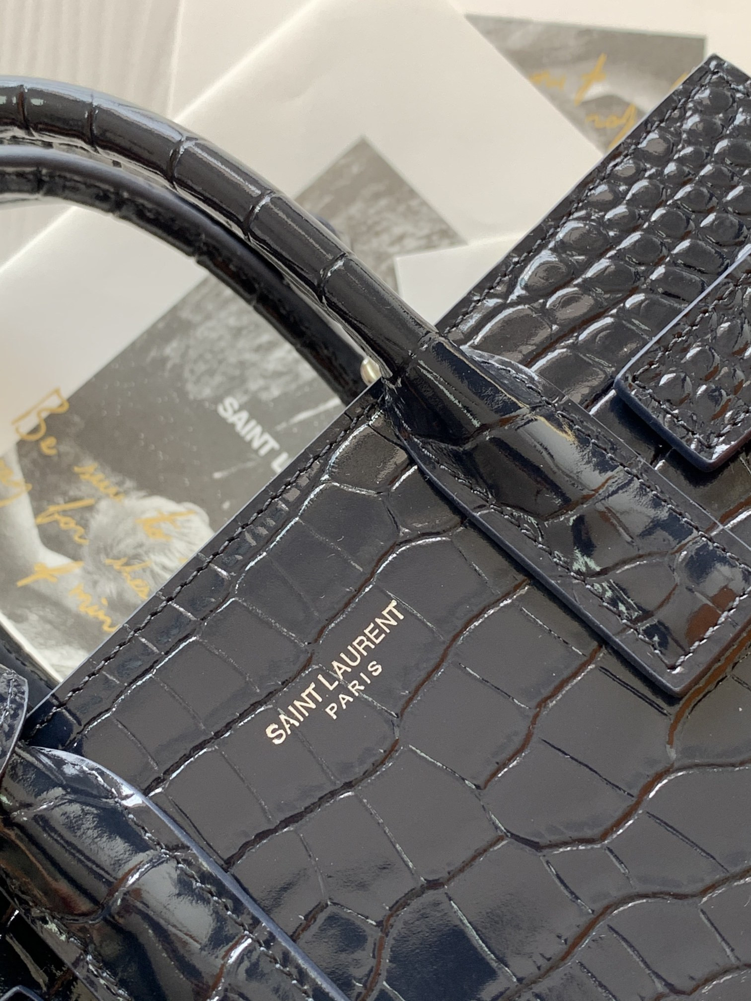 Y51 SAC DE JOUR IN CROCODILE EMBOSSED LEATHER - NANO 22x18x10.5cm