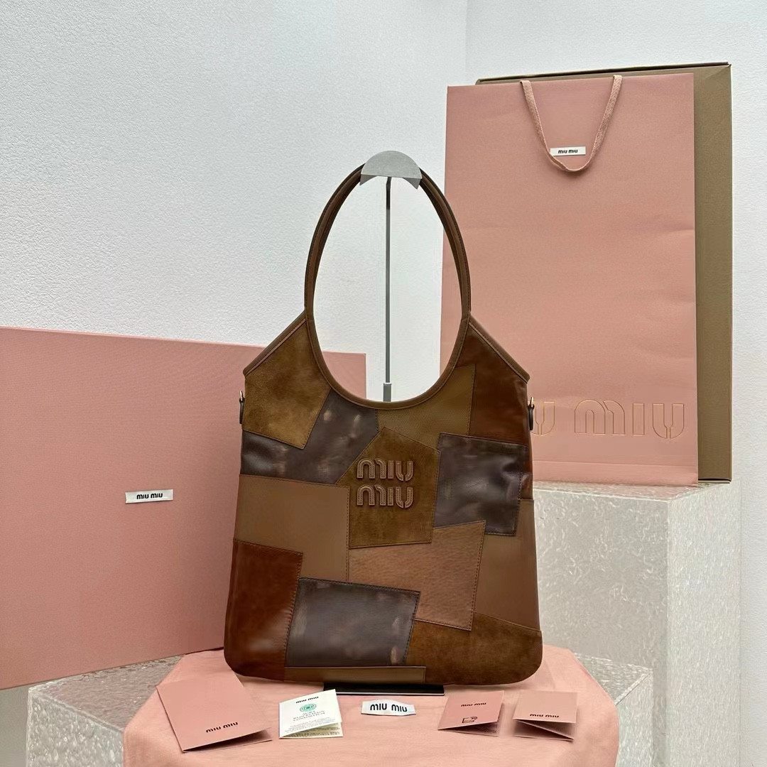 M1v M1v ivy leather patchwork bag  40x35cm