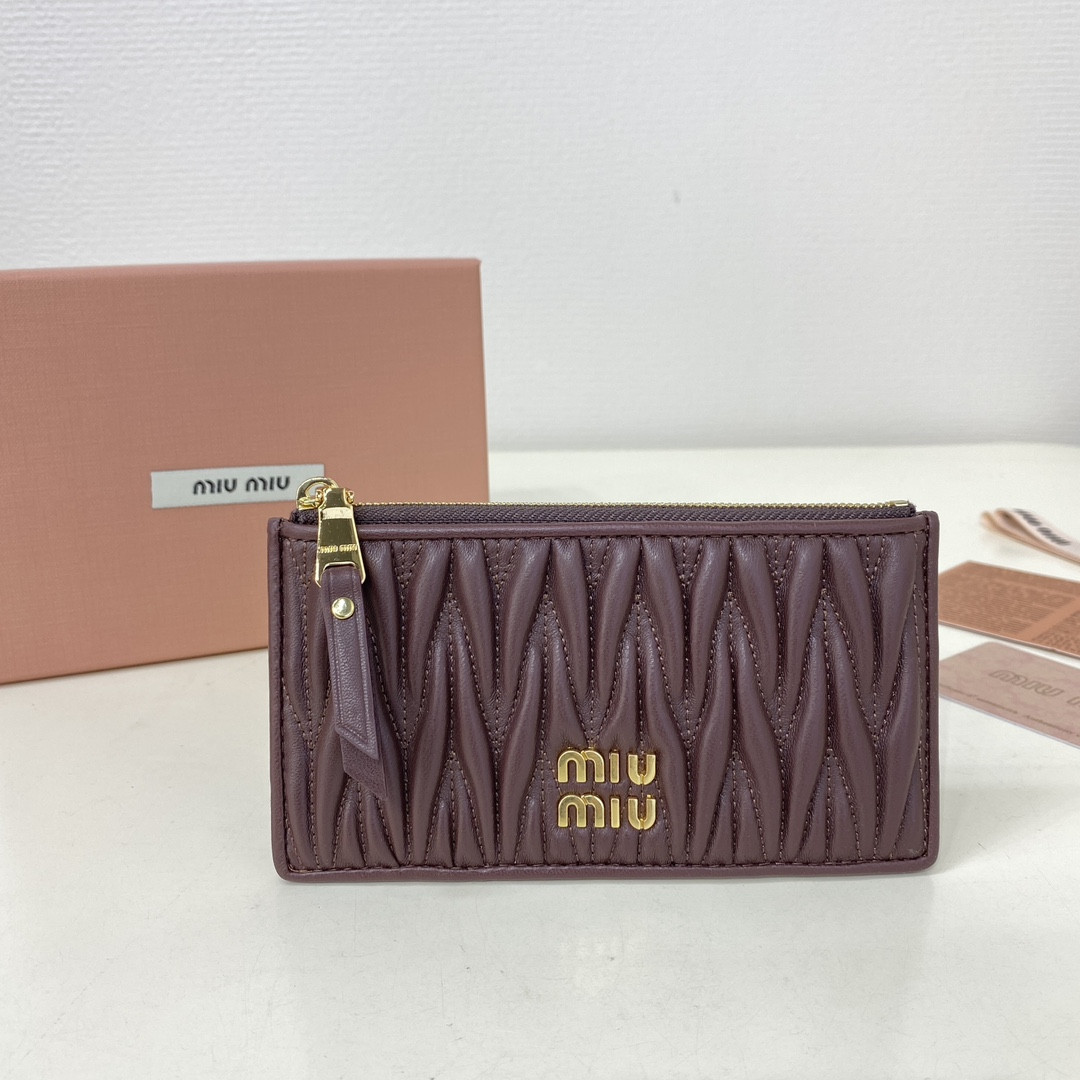 M1v M1v matelassé nappa leather card holder 8x15cm