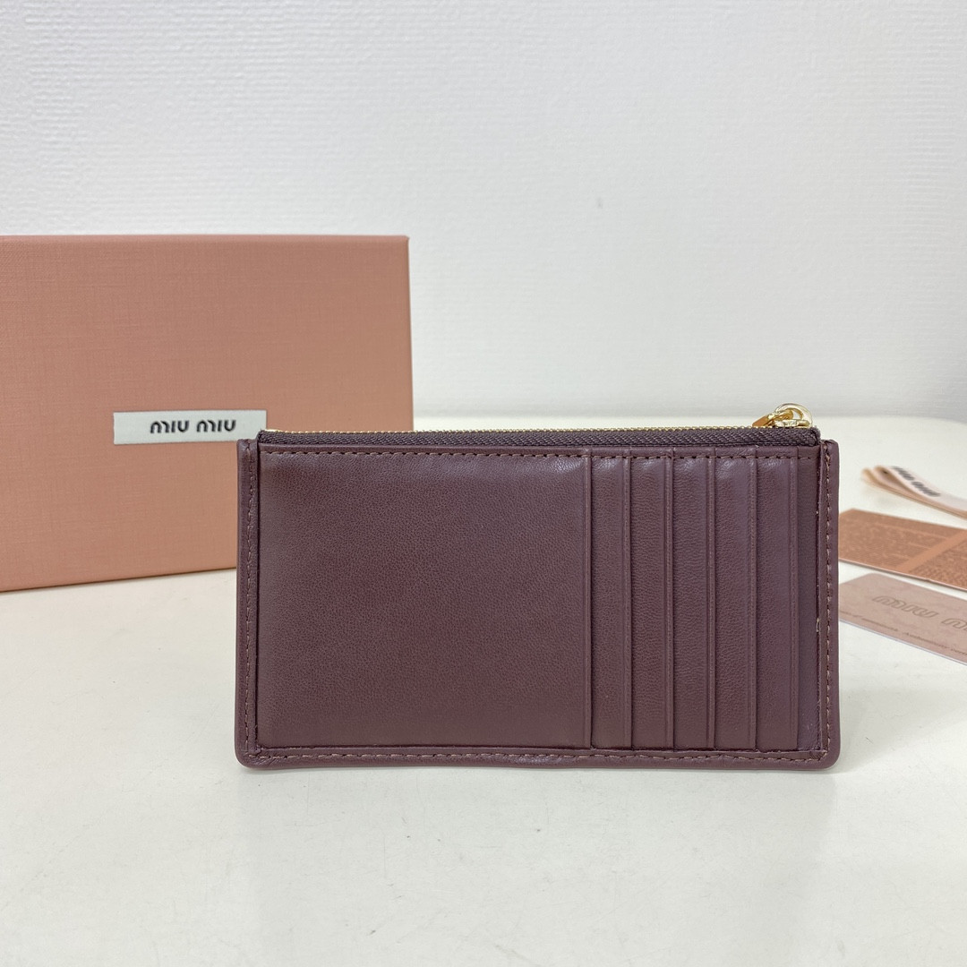 M1v M1v matelassé nappa leather card holder 8x15cm
