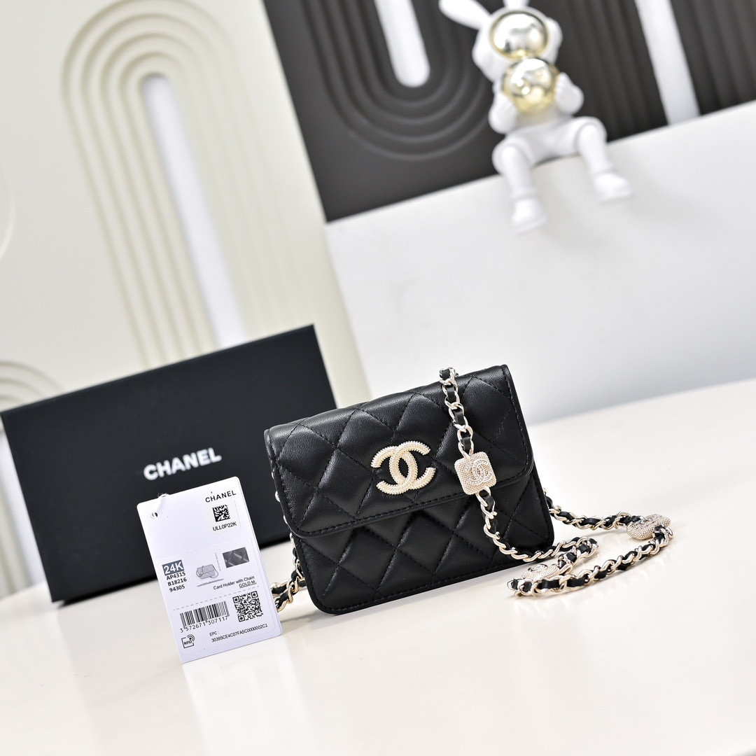 Ch**el Clutch with Chain 9.5x12.5x3.5cm