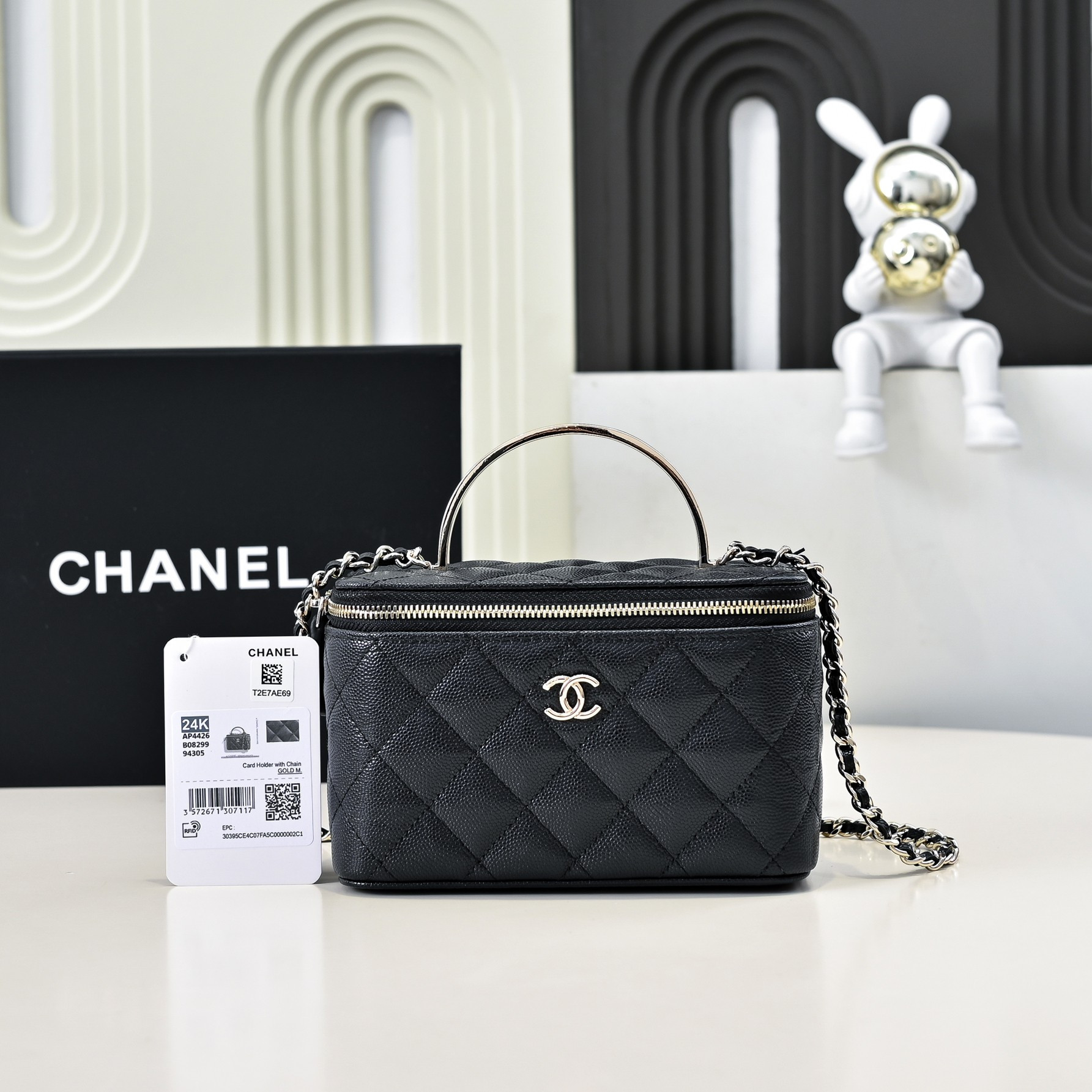 Ch**el Clutch With Chain 10x16x8cm