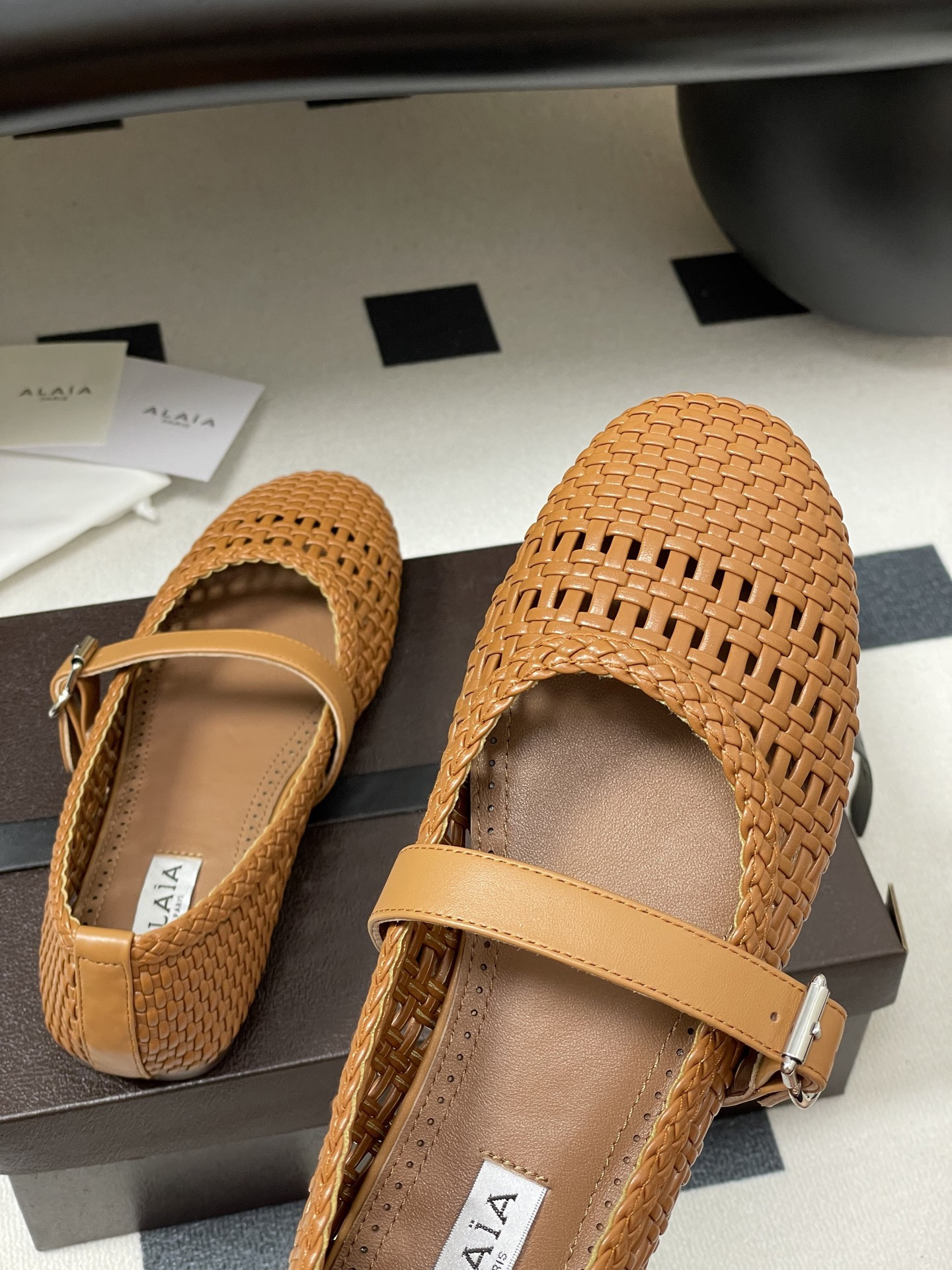 ua alaïa hollow woven mary jane flats(cusT0mized size 7-10 days production time)