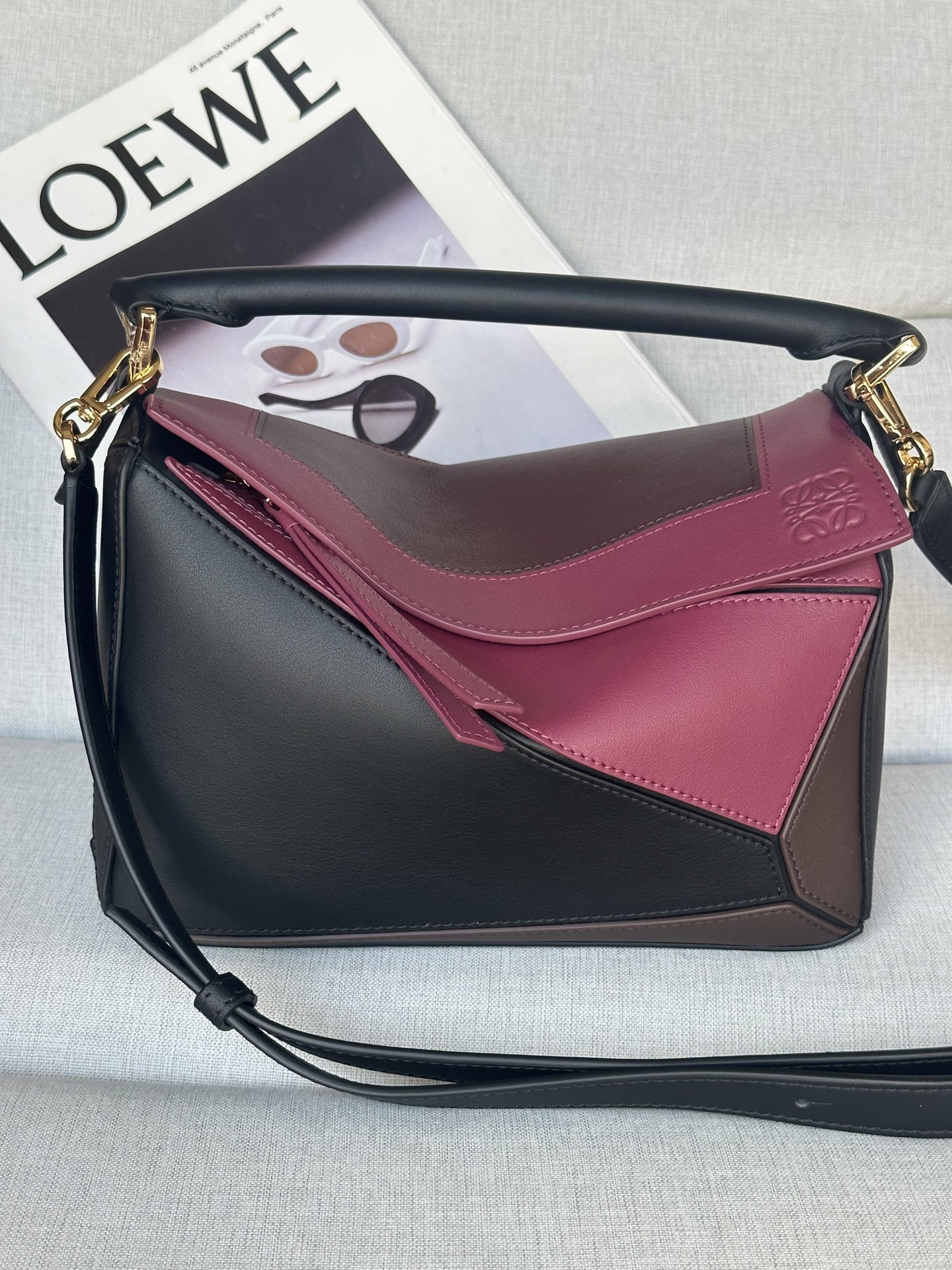 L0ew* x albers small puzzle bag in nappa calfskin 16.5x24x10.5cm
