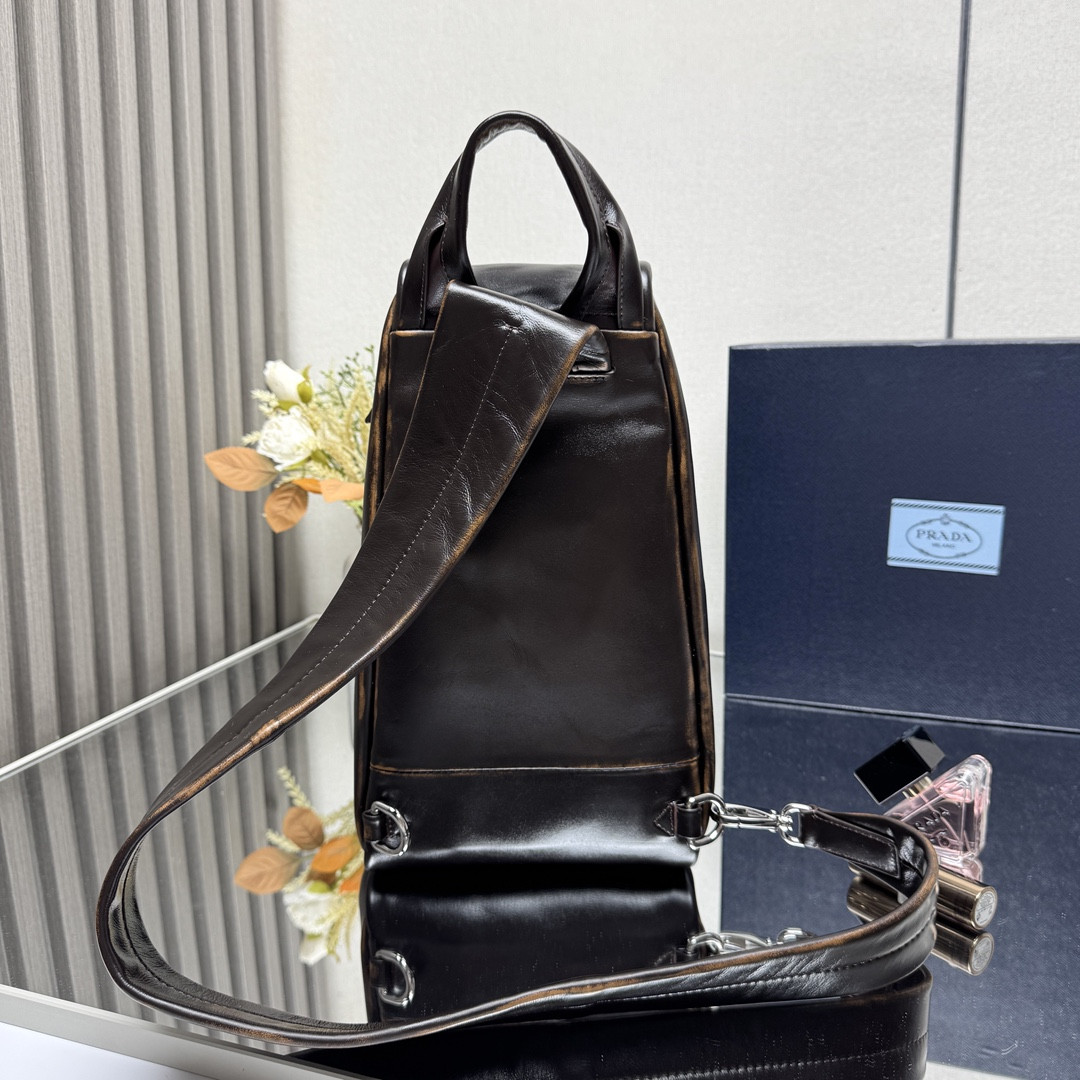 Pra*a Nappa Leather Backpack 32x18.5x11cm