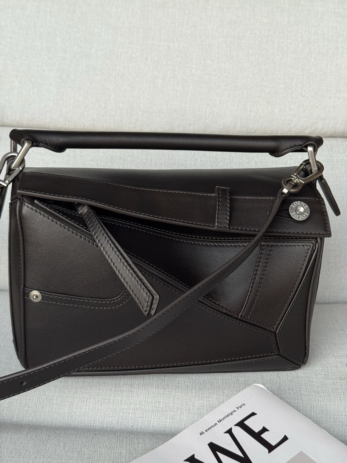 L0ew* panta small puzzle bag in shiny calfskin 16.5x24x10.5cm