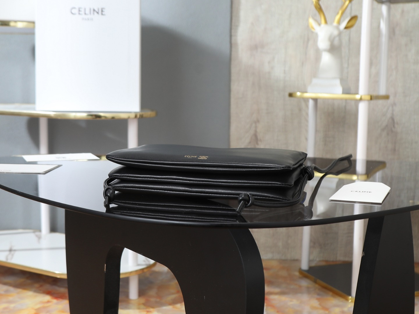 Ce1i*e trio flap in smooth lambskin 22.5x13x3.5cm