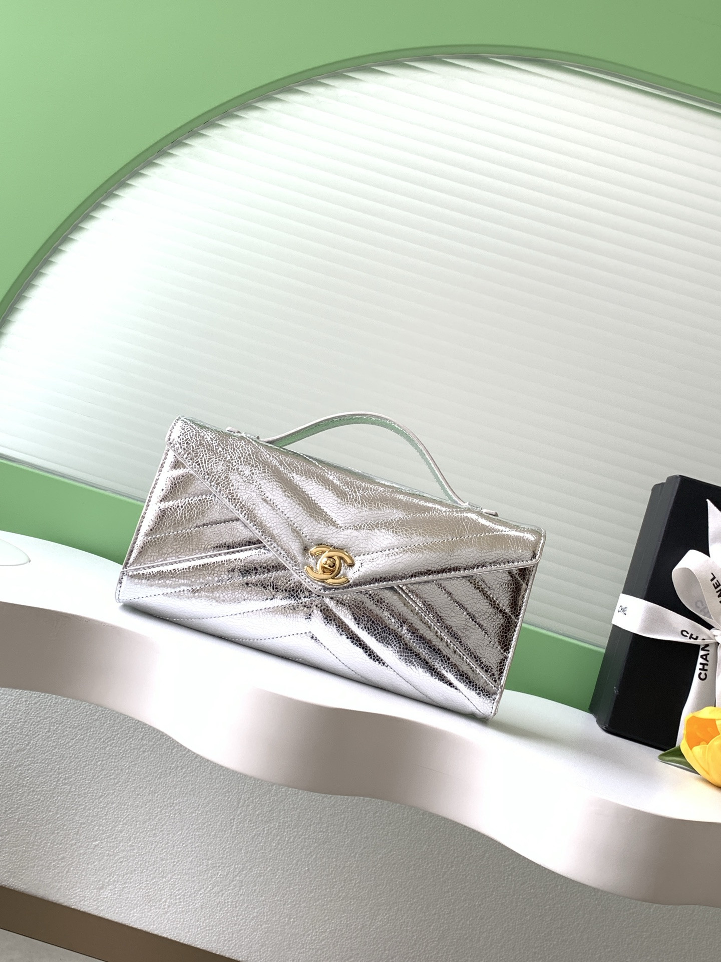 Ch**el holiday collection clutch 10x26x5cm