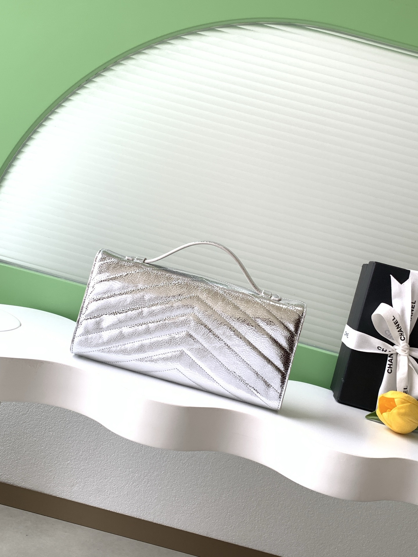 Ch**el holiday collection clutch 10x26x5cm
