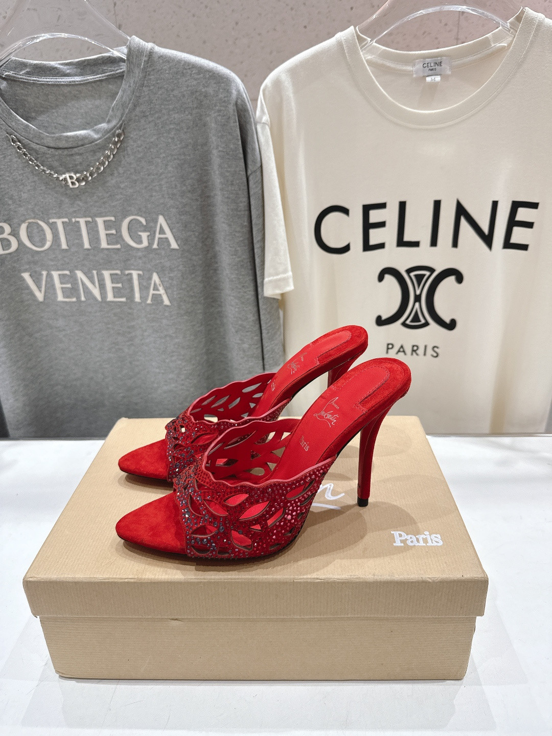 ua Chr1st1an louboutin lasera strass mule 10cm heel